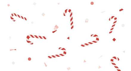 Christmas Candy Cane Vector Illustration Festive Holiday Season Background with Confetti