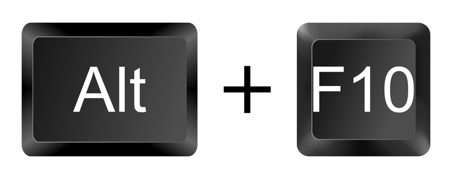 Alt + F10 Keyboard Shortcut Key Icon on White Background
