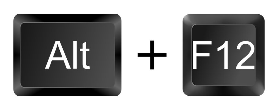 Alt + F12 Keyboard Shortcut Key Icon on White Background