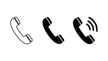 Outline of a Telephone Receiver handset graphic isolated on a transparent background