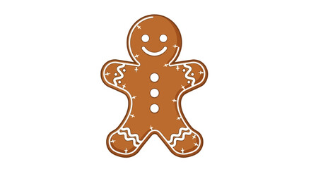 Obraz premium Vector Gingerbread Man A Cheerful Festive Treat