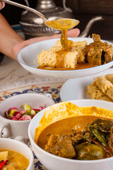 Delicious Moroccan Tagine and Couscous Served at a Traditional Iftar Meal.