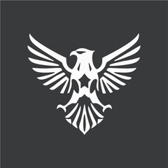 Stylized Eagle Logo Design in Monochrome Vector Style Representing Power, Freedom, and Strength for Branding and Corporate Identity
