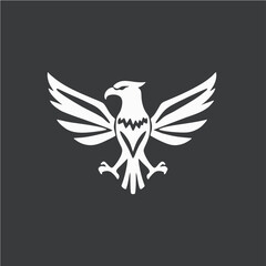 Stylized Eagle Logo Design in Monochrome Vector Style Representing Power, Freedom, and Strength for Branding and Corporate Identity

