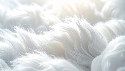 Fototapeta premium ふわふわ白モヘアの冬テクスチャー — 癒しと柔らかさを感じるミニマリストな静物