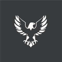 Stylized Eagle Logo Design in Monochrome Vector Style Representing Power, Freedom, and Strength for Branding and Corporate Identity
