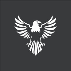 Fototapeta premium Stylized Eagle Logo Design in Monochrome Vector Style Representing Power, Freedom, and Strength for Branding and Corporate Identity 