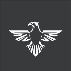 Stylized Eagle Logo Design in Monochrome Vector Style Representing Power, Freedom, and Strength for Branding and Corporate Identity
