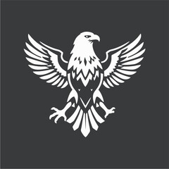 Fototapeta premium Stylized Eagle Logo Design in Monochrome Vector Style Representing Power, Freedom, and Strength for Branding and Corporate Identity 