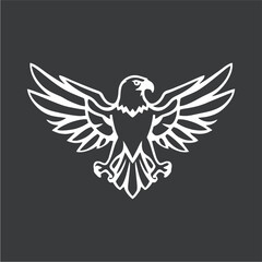 Stylized Eagle Logo Design in Monochrome Vector Style Representing Power, Freedom, and Strength for Branding and Corporate Identity
