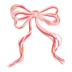 Illustration of Pink Ribbon Bow
