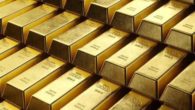 Gold bars and Financial concept,3d rendering