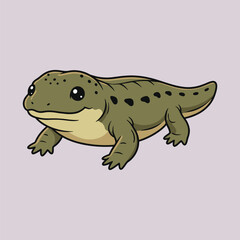 Cute Japanese Giant Salamander — Endemic Wildlife of Japan | Flat Vector Illustration