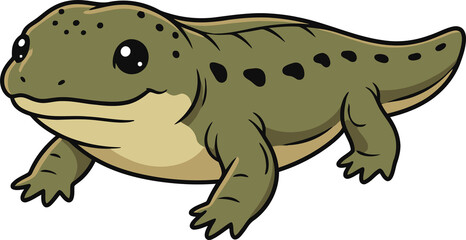 Cute Japanese Giant Salamander — Endemic Wildlife of Japan | Flat Vector Illustration