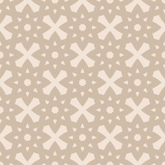 Seamless oriental geometric pattern with ethnic star motifs, asian floral grid and lattice ornament. Subtle gold texture background. Repeated design for fabric, wallpaper, decor, print, carpet, wrap