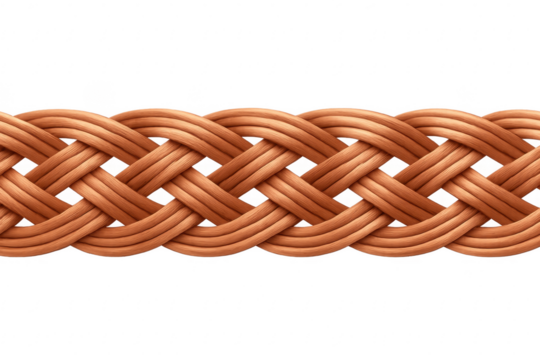 Brown woven braid pattern, seamless texture, transparent background