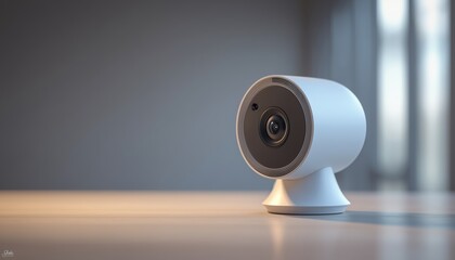 High-Tech Security Camera For Smart Home: Internet Of Things Technology, Home Automation Control Via Mobile App For Enhanced Digital Life Security.