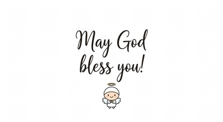 Obraz premium May God bless you with sweet angel wishes, lovely for baptism and christening cards, invitations