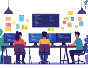  Coding Marathon Collaboration – Programmers Solving Tech Challenges PNG 