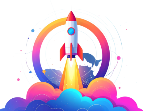 Creative Business Launch Icon – Innovation and Entrepreneurship PNG  - Powered by Adobe