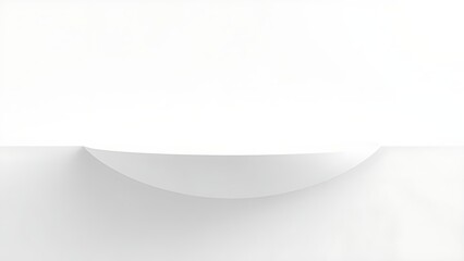 deformation. Minimalist 3D render of a curved surface emerging from a flat plane on a white background. product launch decks.