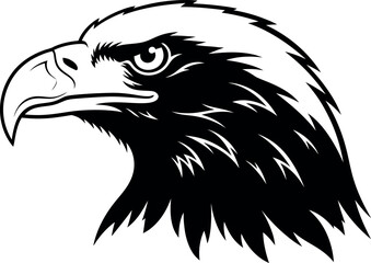 Bold Bald Eagle Head Profile Silhouette