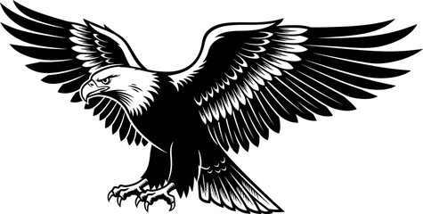 Fierce Bald Eagle Soaring Silhouette