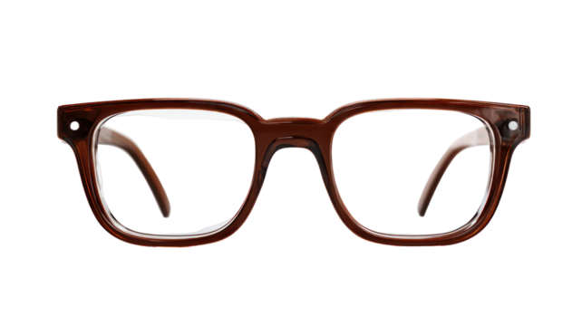 Retro tortoiseshell framed eyeglasses isolated on transparent background