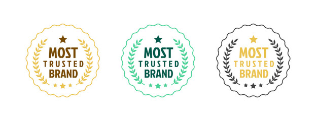 set of most trusted brand sticker in various color