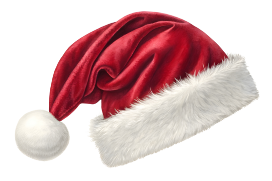 Slouched Santa Hat PNG – Relaxed Holiday Vibe Clipart
