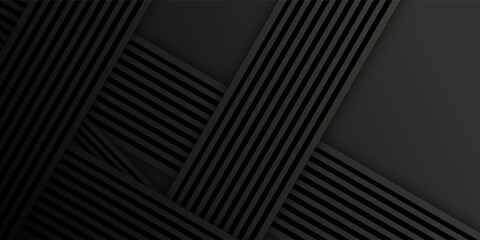 Modern 3D Abstract Geometric Diagonal Lines on Black Background