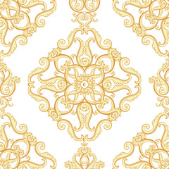 Luxury Gold Baroque Texture with Chains Vector Design