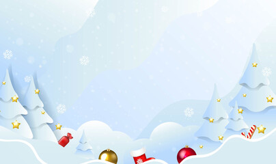 Christmas Fir Tree Border And Christmas Banner