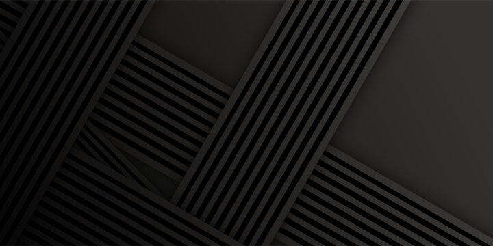 Modern 3D Abstract Geometric Diagonal Lines on Black Background