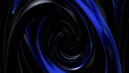 Abstract swirl of black and blue, creating a mesmerizing vortex effect.