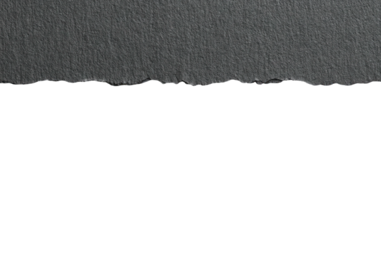 Textured gray upper and solid black lower halves with jagged, rough border separating