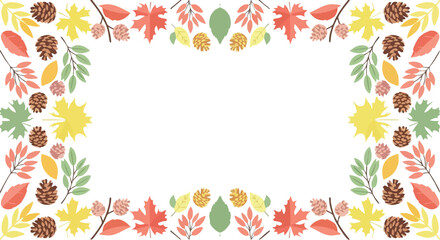 Obraz premium Autumn leaf border frame with colorful foliage.
