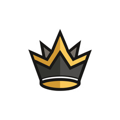 Modern flat crown logo vector illustration royalty symbol scalable graphic design element