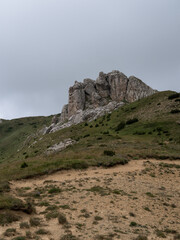 mountain landscape on peak of the balkans trail in Montenegro