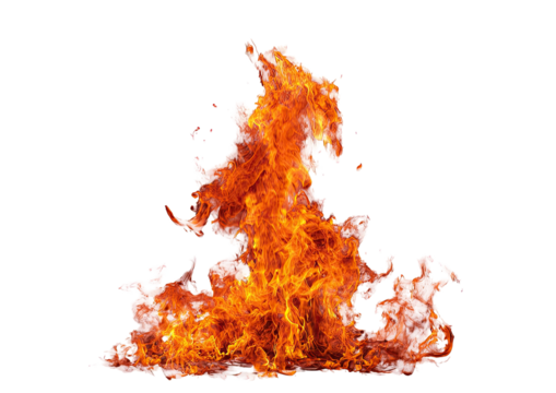 A vibrant illustration depicts an isolated flame with varying shades of orange and red