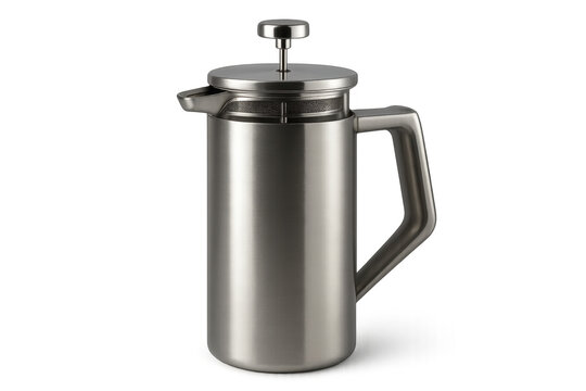 Stainless steel french press coffee maker brewing beverage