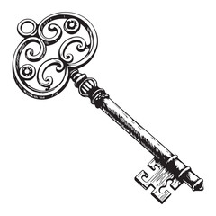 Three ornate golden bells are arranged horizontally against a transparent, checkered background. Each bell is suspended by a chain, appearing as though they are meant to be ornaments. The bells themse