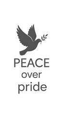 Obraz premium Peace Over Pride Dove with Olive Branch Symbolizing Harmony and Humility.