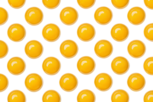 pattern of egg yolks isolated white background