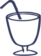 Hand-drawn outline of a drink glass with a straw.