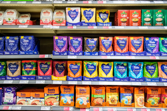 Selection Of Microwave Tilda And Bens Original Rice Pouches Flavours