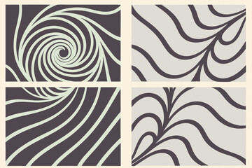 Abstract swirls and waves pattern collection