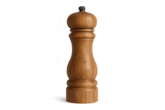 Wooden pepper mill standing, preparing flavorful meal