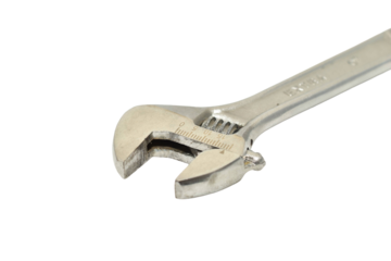 Hand tool adjustable wrench on PNG background.