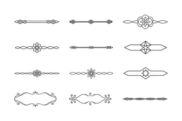 Wide Screen Ratio Horizontal Divider and Border Ornament Vector